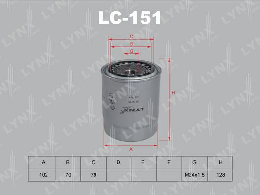 LYNXauto LC-151 - Oil Filter autospares.lv