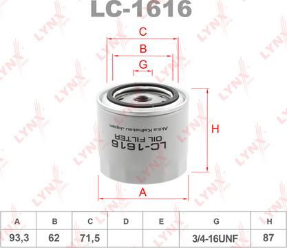 LYNXauto LC-1616 - Oil Filter autospares.lv