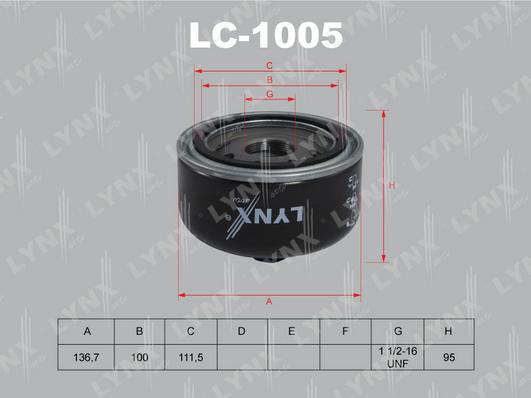 LYNXauto LC-1005 - Oil Filter autospares.lv