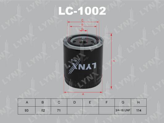 LYNXauto LC-1002 - Oil Filter autospares.lv