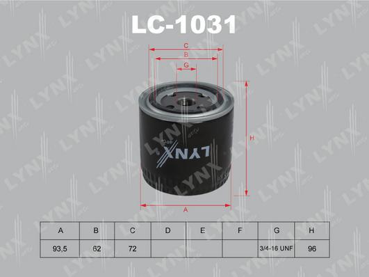 LYNXauto LC-1031 - Oil Filter autospares.lv