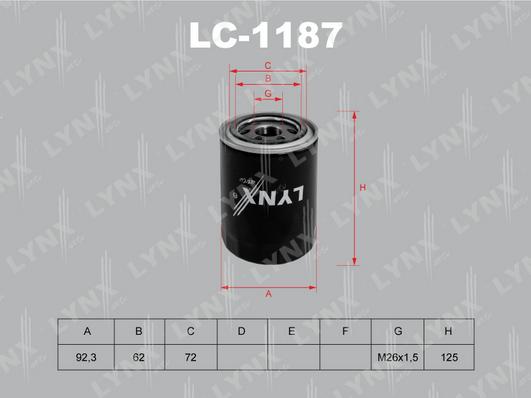 LYNXauto LC-1187 - Oil Filter autospares.lv