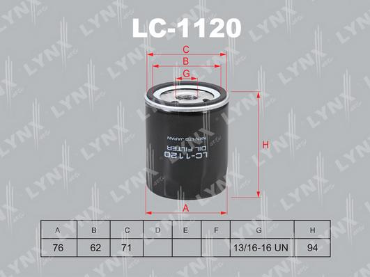 LYNXauto LC-1120 - Oil Filter autospares.lv