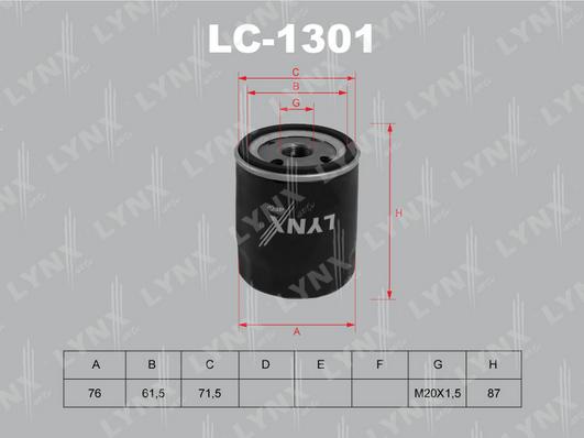 LYNXauto LC-1301 - Oil Filter autospares.lv