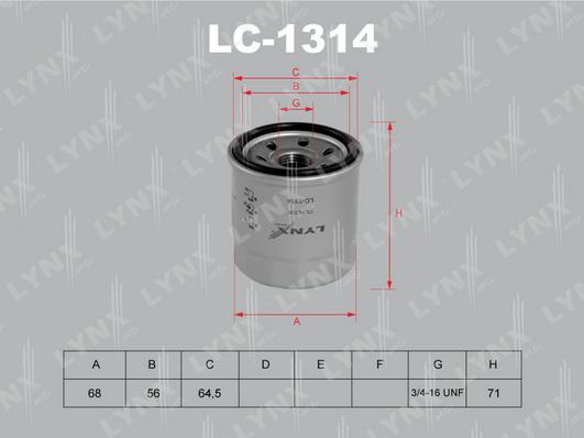 LYNXauto LC-1314 - Oil Filter autospares.lv