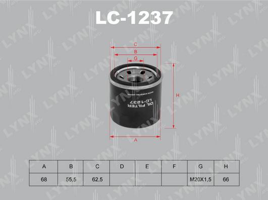 LYNXauto LC-1237 - Oil Filter autospares.lv