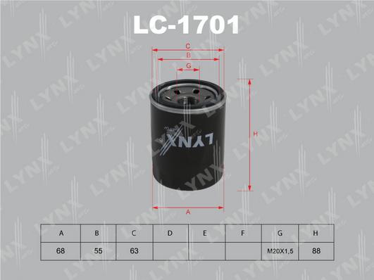 LYNXauto LC-1701 - Oil Filter autospares.lv