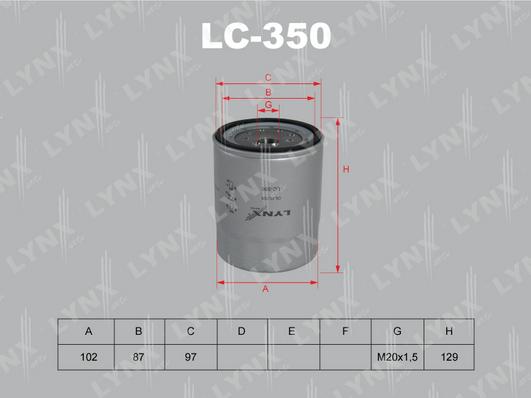 LYNXauto LC-350 - Oil Filter autospares.lv