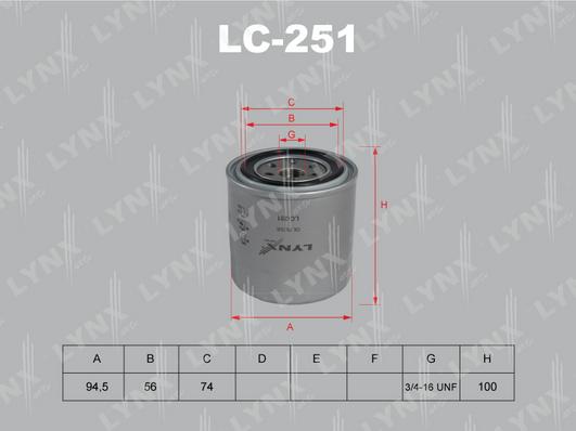 LYNXauto LC-251 - Oil Filter autospares.lv