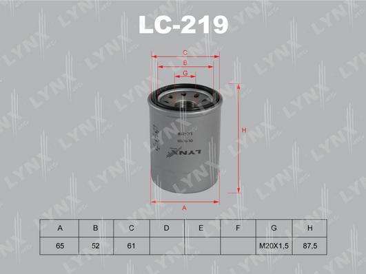 LYNXauto LC-219 - Oil Filter autospares.lv