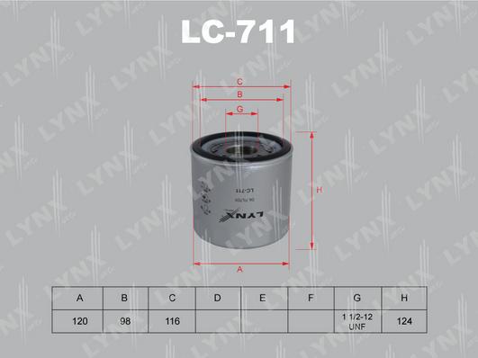 LYNXauto LC-711 - Oil Filter autospares.lv