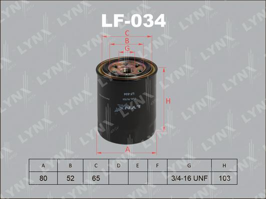 LYNXauto LF-034 - Fuel filter autospares.lv