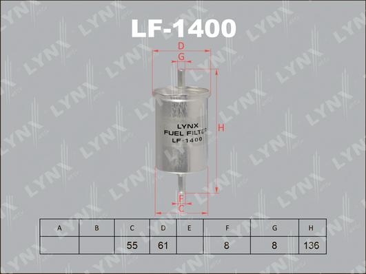 LYNXauto LF-1400 - Fuel filter autospares.lv