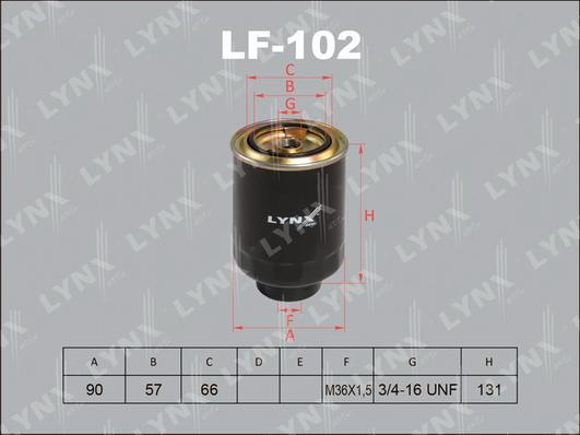 LYNXauto LF-102 - Fuel filter autospares.lv