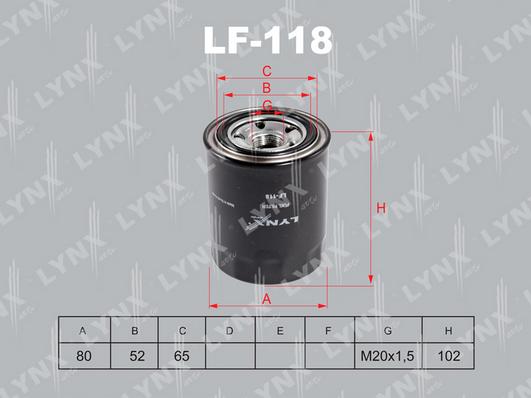 LYNXauto LF-118 - Fuel filter autospares.lv