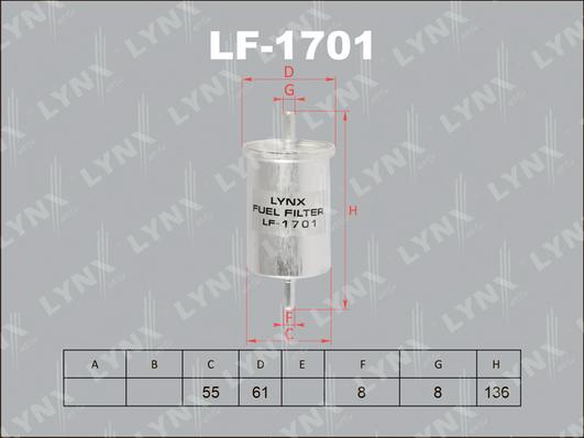 LYNXauto LF-1701 - Fuel filter autospares.lv