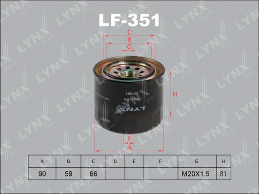 LYNXauto LF-351 - Fuel filter autospares.lv