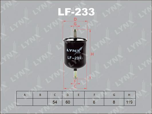 LYNXauto LF-233 - Fuel filter autospares.lv