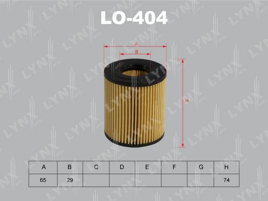 LYNXauto LO-404 - Oil Filter autospares.lv