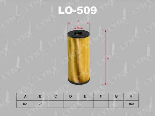 LYNXauto LO-509 - Oil Filter autospares.lv