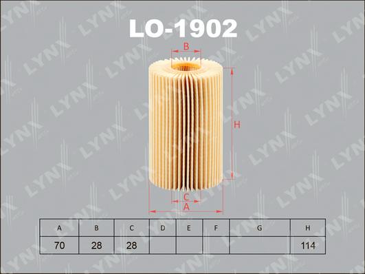 LYNXauto LO-1902 - Oil Filter autospares.lv