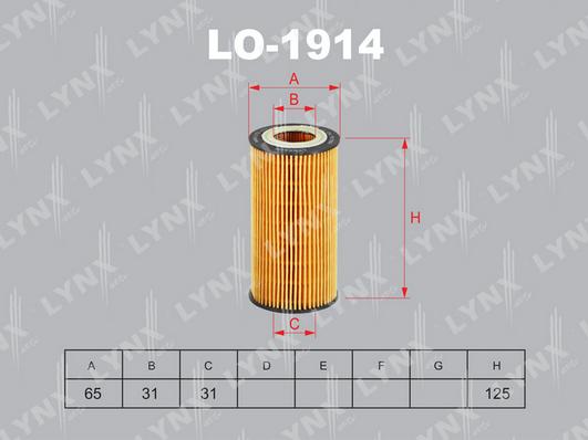 LYNXauto LO-1914 - Oil Filter autospares.lv