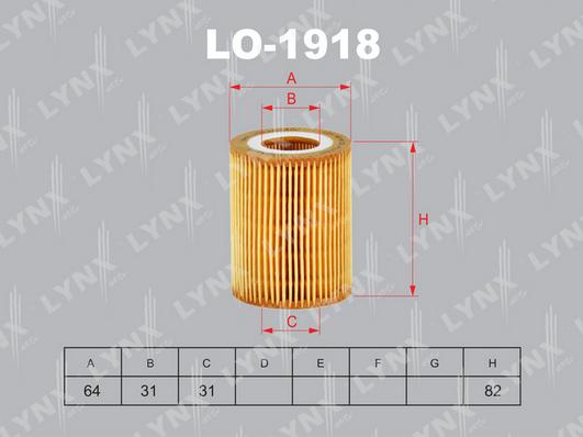 LYNXauto LO-1918 - Oil Filter autospares.lv