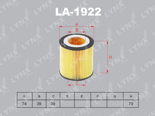 LYNXauto LO-1922 - Oil Filter autospares.lv