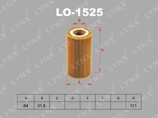 LYNXauto LO-1525 - Oil Filter autospares.lv