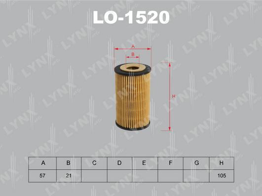 LYNXauto LO-1520 - Oil Filter autospares.lv