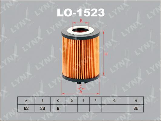 LYNXauto LO-1523 - Oil Filter autospares.lv