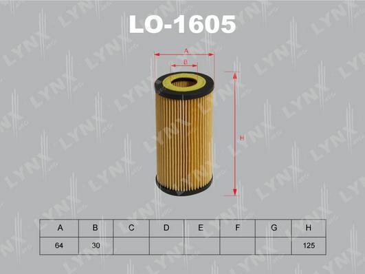 LYNXauto LO-1605 - Oil Filter autospares.lv