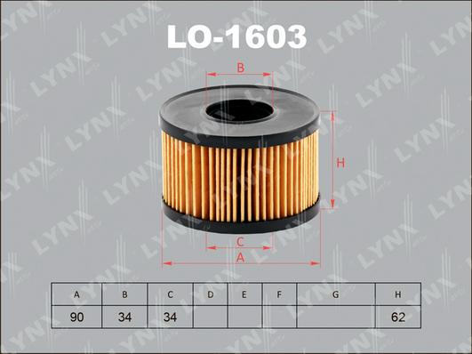 LYNXauto LO-1603 - Oil Filter autospares.lv