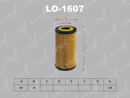 LYNXauto LO-1607 - Oil Filter autospares.lv