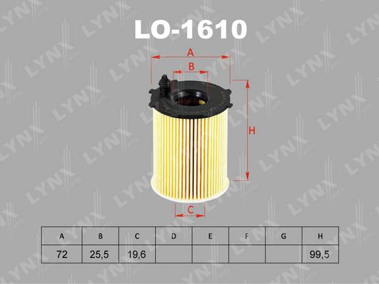 LYNXauto LO-1610 - Oil Filter autospares.lv