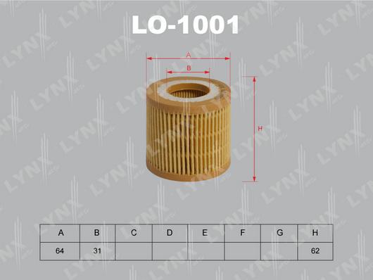 LYNXauto LO-1001 - Oil Filter autospares.lv