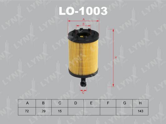 LYNXauto LO-1003 - Oil Filter autospares.lv