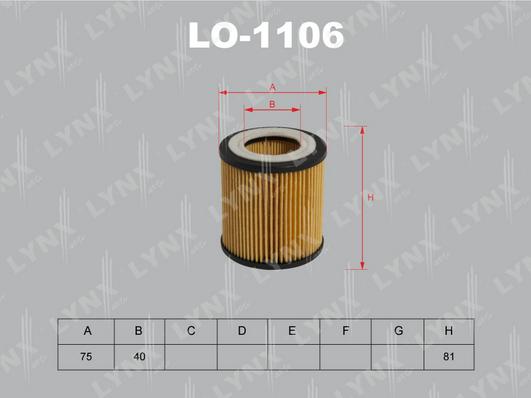 LYNXauto LO-1106 - Oil Filter autospares.lv