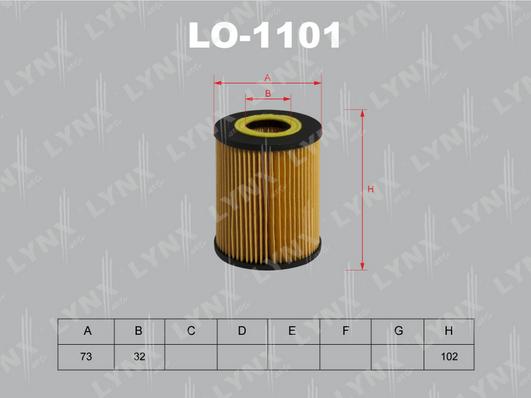 LYNXauto LO-1101 - Oil Filter autospares.lv