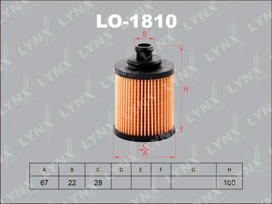 LYNXauto LO-1810 - Oil Filter autospares.lv