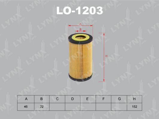 LYNXauto LO-1203 - Oil Filter autospares.lv