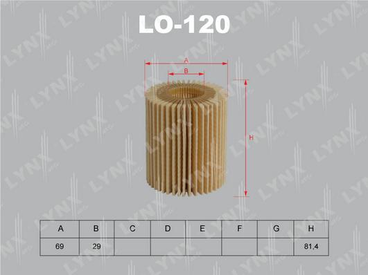 LYNXauto LO-120 - Oil Filter autospares.lv