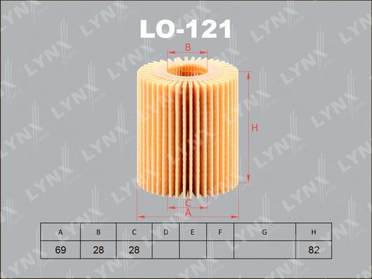 LYNXauto LO-121 - Oil Filter autospares.lv