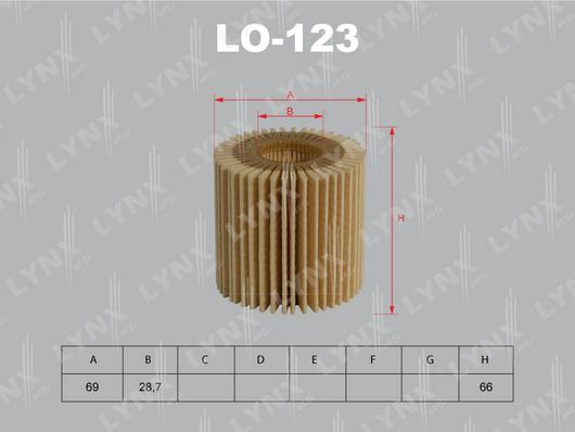 LYNXauto LO-123 - Oil Filter autospares.lv