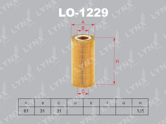 LYNXauto LO-1229 - Oil Filter autospares.lv