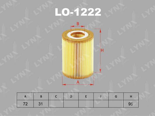 LYNXauto LO-1222 - Oil Filter autospares.lv