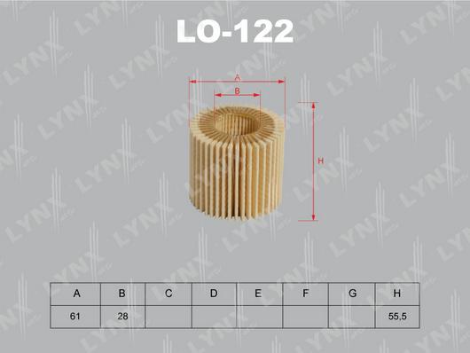 LYNXauto LO-122 - Oil Filter autospares.lv