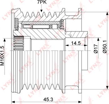 LYNXauto PA-1098 - Pulley, alternator, freewheel clutch autospares.lv