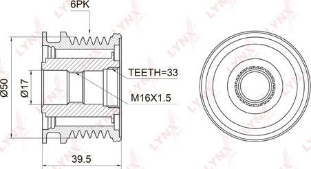 LYNXauto PA-1004 - Pulley, alternator, freewheel clutch autospares.lv