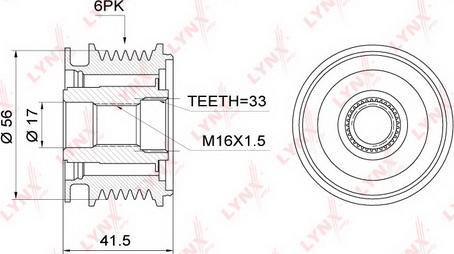 LYNXauto PA-1001 - Pulley, alternator, freewheel clutch autospares.lv